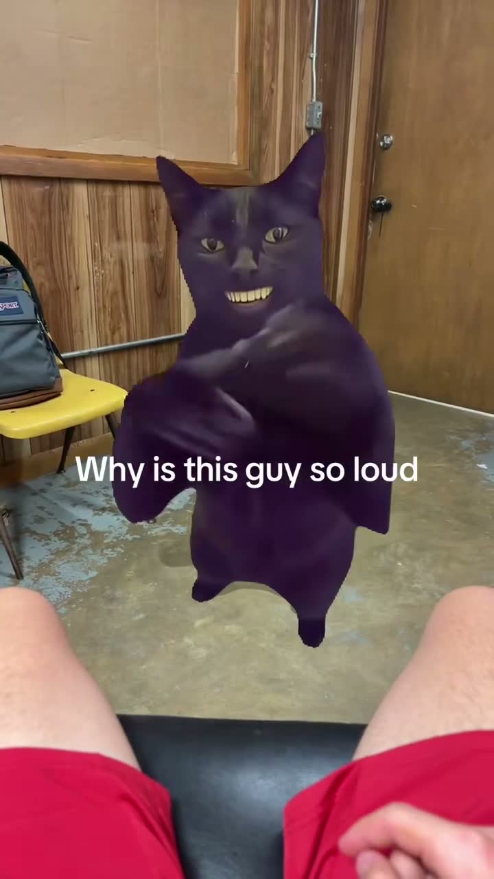 Clapping cat meme: the grinning cat claps in a classroom, “Why is this guy so loud”
